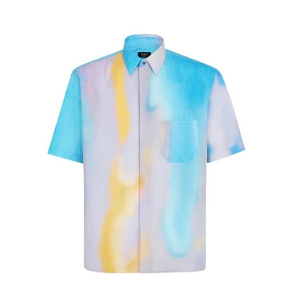 FENDI 44 Blue Multi colored Buttondown - Picture 1 of 2